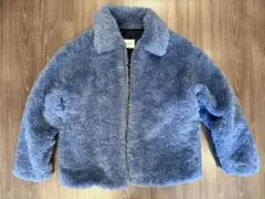 【Demi-Luxe BEAMS】フェイクファーボアジャケットブルー