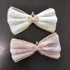 ベビーヘアクリップ　リボン　2個セット
