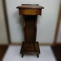 昭和レトロ家具/カリモク木製電話台/オールドカリモク/花台/飾り棚