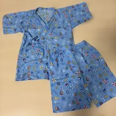 甚平　水色マリン柄　130サイズ