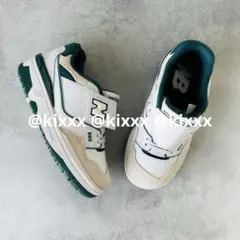 New Balance 550 キッズ スニーカー ホワイト グリーン 17cmのサムネイル