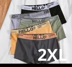 【2XL】ボクサーパンツ 5枚セット　前閉じ 新品