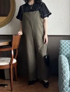 元町ゼラール　【otostyle】キャミソールワイドサロペット　カーキ