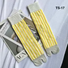 足袋ソックス 黄 もこもこ ラメ 靴下 ストライプ コーマ綿 こなれ感 P5m