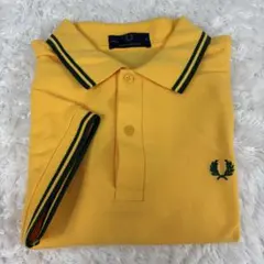 人気　M12 英国製　フレッドペリー　ポロシャツ　半袖　40 L 黄色　緑