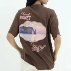 H&Mオーバーサイズ プリントTシャツ ブラウン XLサイズのサムネイル