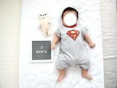 H&M スーパーマン ロンパース グレー　60