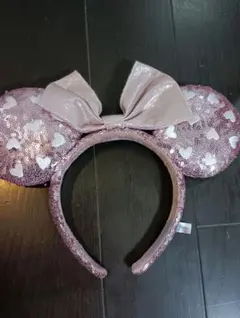 ピンクのハート型スパンコールカチューシャ