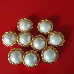 パール調アンティークボタン9個