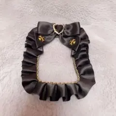 トレカケース デコ 黒 リボン クロス ハンドメイド