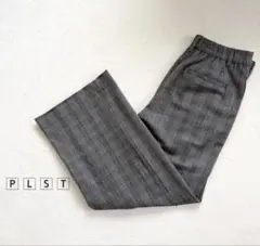 PLST プラステ グレンチェック ワイドパンツ XS グレー