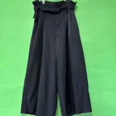 コムサマチュア　黒キュロットパンツ裏地付き　ワイドパンツ　11号　LやLLの方も