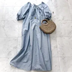 極美品✨ヌキテパ コットンボイルワンピース ティアード マキシ丈