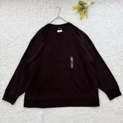 希少✨大きいサイズ　ユニクロ　ソフトニットフリースクルーネックT 3XL 茶色のサムネイル