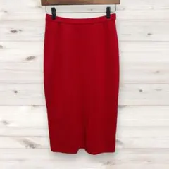 赤 ひざ丈スカート