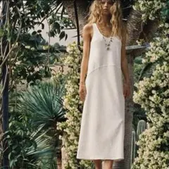 【ZARA】リネンブレンドコクーンワンピースLサイズ