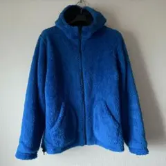 Coen リバーシブル フリースボアジャケット フード付き ブルー S
