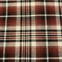 先染め生地（黒×レンガ×ベージュのチェック柄ツイル）