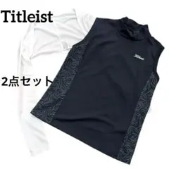 Titleist ノースリーブシャツ アームカバー 2点セット　黒　白　ゴルフ