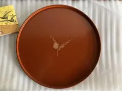 輪島塗 外黒内朱塗 沈金稲穂柄 菓子器 菓子鉢 茶道具 茶道 伝統工芸品