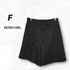 ​レトロガール レディースショートパンツ 黒ブラック F 裏地付 センタープレス