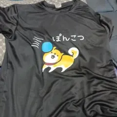 柴犬 プリント Tシャツ ブラック