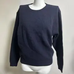 一　ユニクロ　418679　プレミアムラムクルーネックセーター　ネイビー　長袖