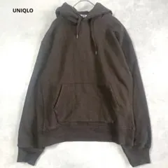 UNIQLO U メンズ ブラウン フード付きパーカー 裏起毛