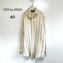 エヴェックス バイ クリツィア 長袖シャツ ストライプ柄 シルク混 Lのサムネイル