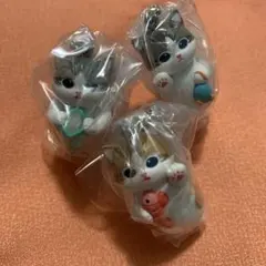 mofusand おねだりにゃんマスコット　3種　ボールチェーン付き　 ガチャ
