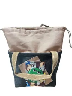 トートバッグ　m&m's エコバッグ　保冷保温　ハンドメイド　ランチバッグ