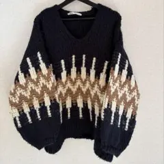 オーバーサイズニット Vネック