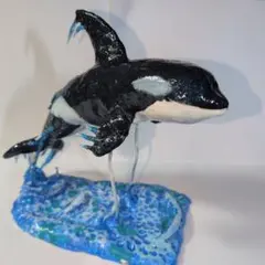 シャチ フィギュア 置物　ハンドメイド