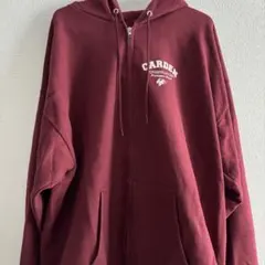 パーカー、レッド、赤、古着、ストリート、メンズ、冬、ファッション、ジップパーカー