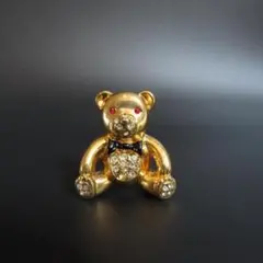 ヴィンテージ テディベア ブローチ/ライトストーン/ギフトbox入り