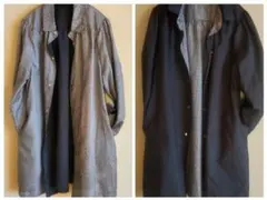 レディース リバーシブル ステンカラーコート チェック柄 スプリングコート