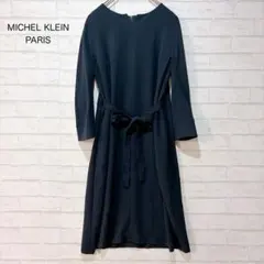 MICHEL KLEIN 膝下丈ワンピース（34）ネイビー フォーマル 晴れ着