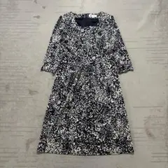 美品 MICHEL KLEIN ミッシェルクラン 七分袖 ワンピース 38