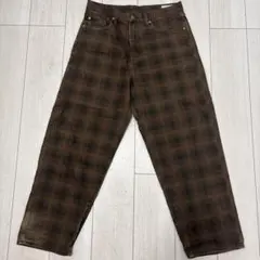 old GAP BAGGY FIT チェック柄 パンツ ブラウン 30×30のサムネイル