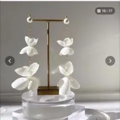 ブライダル　花モチーフピアス