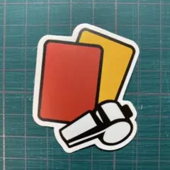 #1739 防水ステッカー　レッドカード・イエカード・ホイッスル サッカー