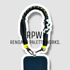 【0110】パラコード ハンドストラップ スマホストラップ ブラック イエロー