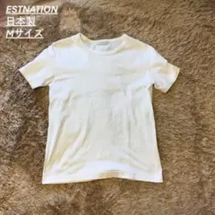 ESTNATION 半袖カットソー 38 M ホワイト 綿100% 日本製 夏秋のサムネイル
