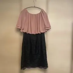 green label relaxing ピンクと黒 レースドレス
