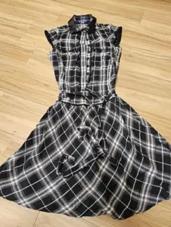 BURBERRY BLUE LABEL フリル ノバチェック ワンピース 38 - メルカリ