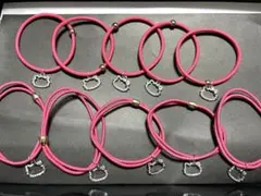 濃ピンク×シルバー　合計10本セット　キティ　ゴムバンド２種類カラー　2546