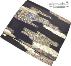 ZZ12-125 名古屋帯 名古屋仕立て くすみの紺 341cm フォロー値引◎