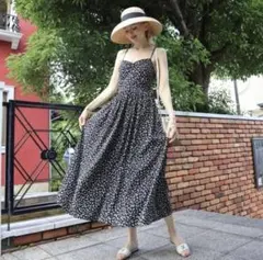 【美品♡完売】épine エピヌ 小花柄キャミワンピース ブラック Sサイズ