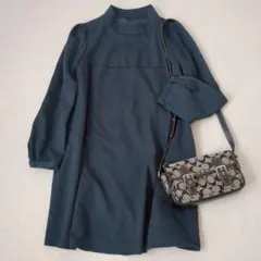 アースミュージックアンドエコロジー◇ハイネックワンピース きれいめ シンプル M