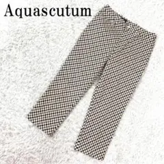 Aquascutum クロップドパンツ 総柄 ブラウン系 9 B1620